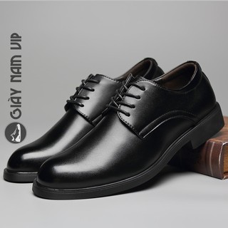 Giày Da Nam Công Sở Buộc Dây Cao Cấp Trẻ Trung GIAYNAMVIP Giày Nam Đen Đẹp Hàn Quốc GD55
