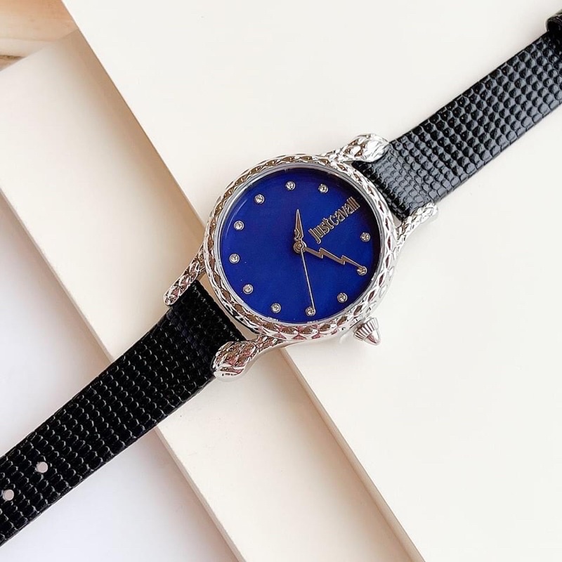 Đồng Hồ Nữ JustCavalli ,Mặt 32mm, Chống Nước 30m, Dây Da Đen
