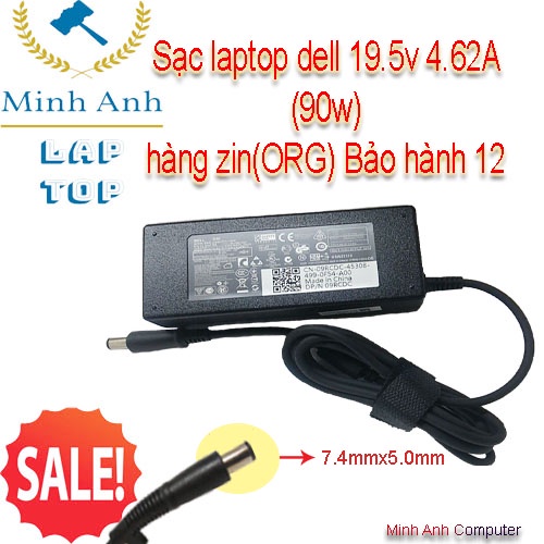 (Hàng ORG) Sạc laptop dell 19.5v 4.62A (90W) chân kim to dùng cho dell 3543 3540 6440 3558 6540 7450 7240 7440 7250