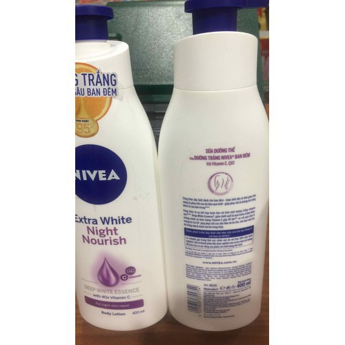 Sữa Dưỡng Thể Trắng Da Chuyên Sâu Nivea Ban Đêm 400ml