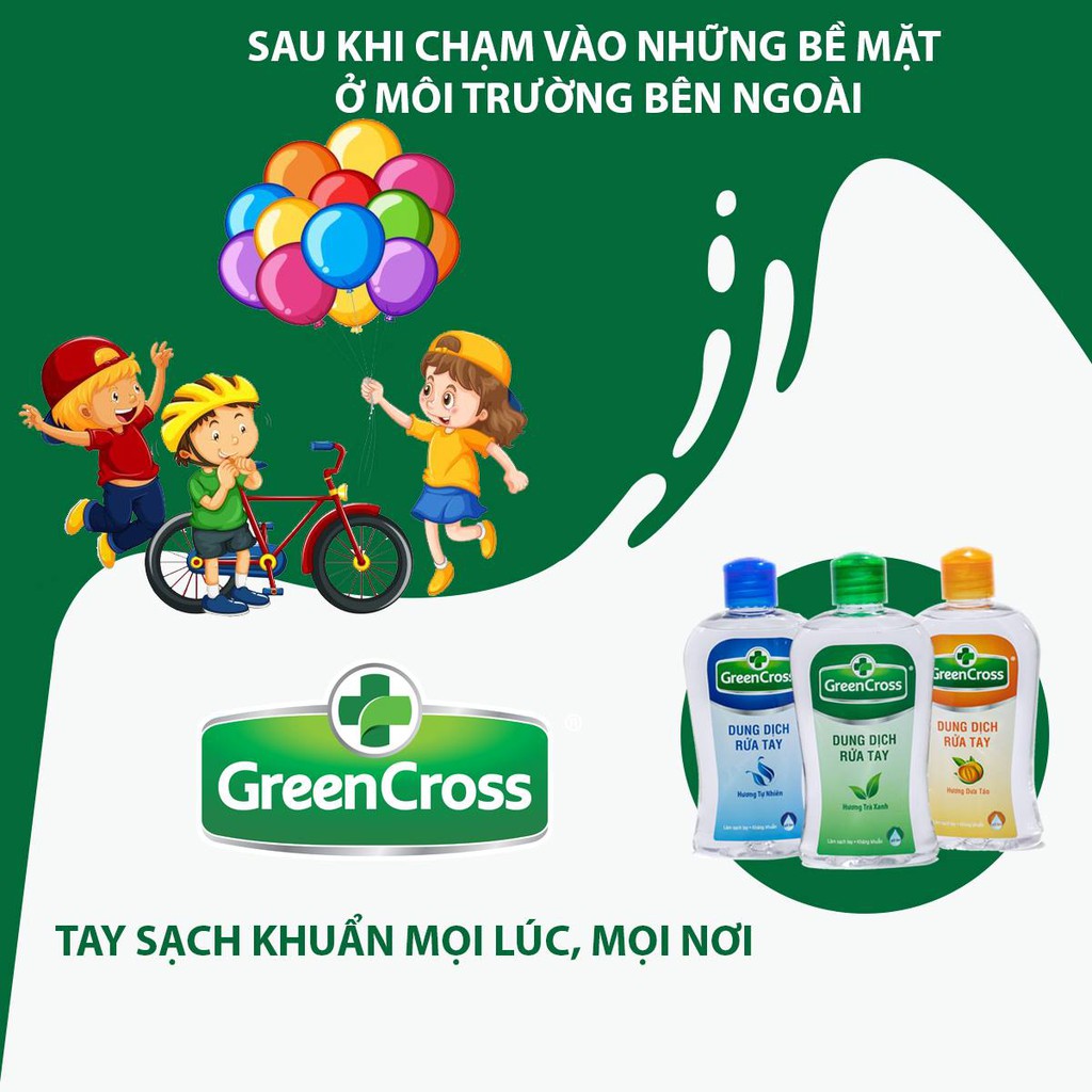 Dung dịch rửa tay khô GREEN CROSS chai 250ml - Hương Tự Nhiên