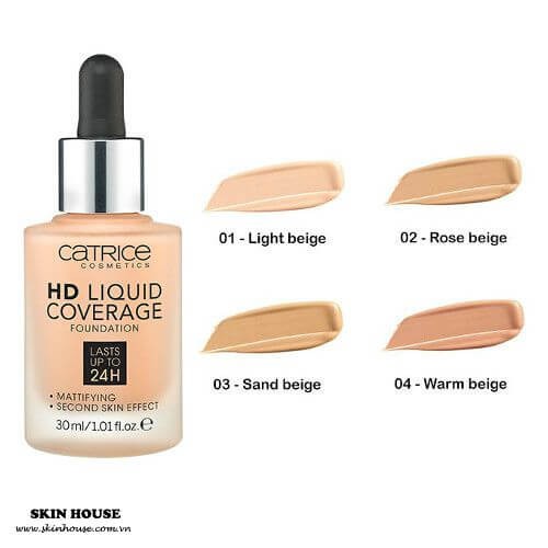 Kem Nền Catrice HD Liquid Coverage Last Upto 24h 30ml Kiềm Dầu Tốt