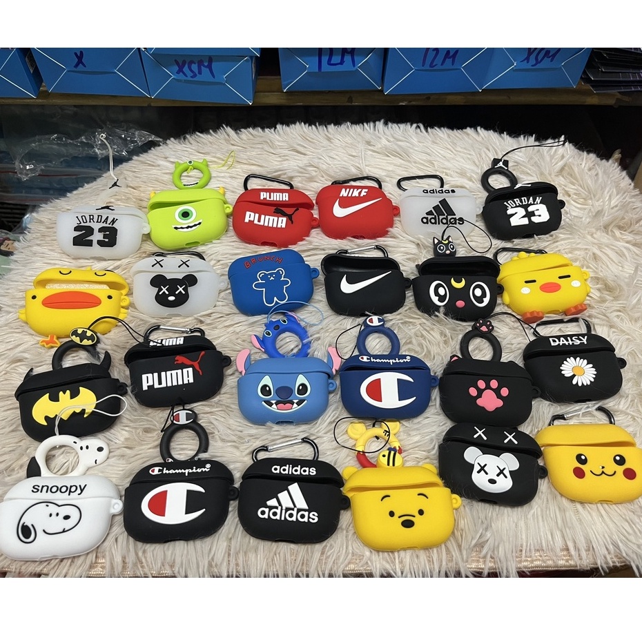 SIÊU CUTE Case Vỏ bọc tai nghe không dây nhiều hình cute silicon cho airpod 1 / 2 / 3 pro kèm móc xinh