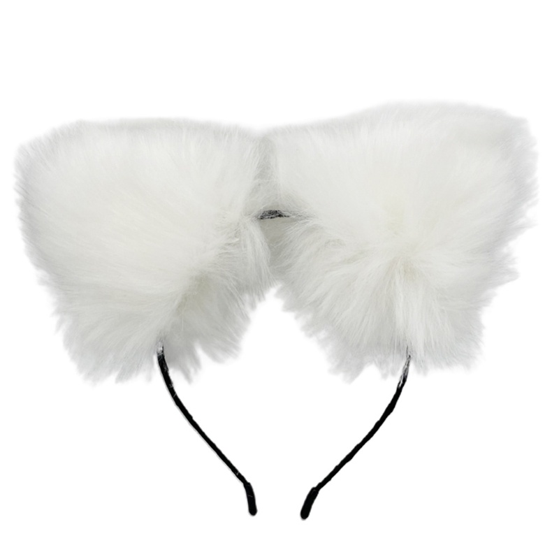 Mũ Len Trùm Tai Màu Trắng Trơn Thoải Mái Dùng Hóa Trang Phong Cách Gothic Cho Thú Cưng