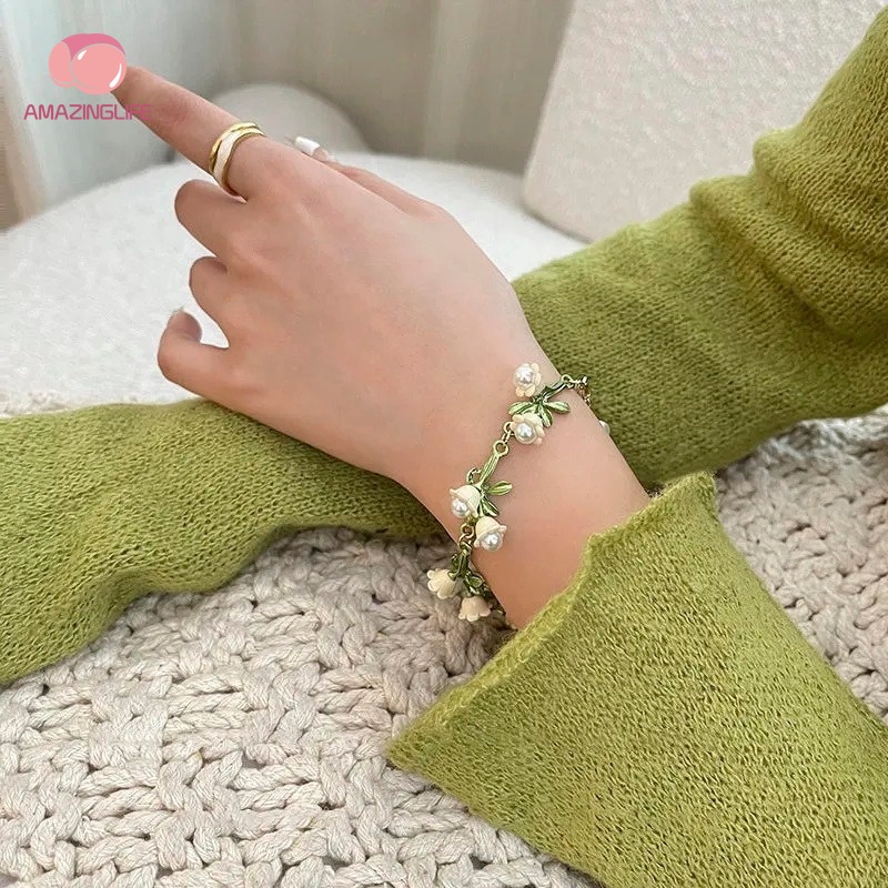 Vòng Cổ/ Vòng Tay/ Khuyên Tai/ Vòng Tay Hình Hoa Lily Trắng Thanh Lịch Phong Cách Ins Retro Hợp Thời Trang Mùa Hè