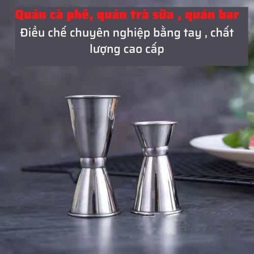 ly đong zigger định lượng 10-20cc bằng inox 2 đầu cao cấp jigger chuyên dụng dụng cụ pha chế cà phê quán Bar trà sữa