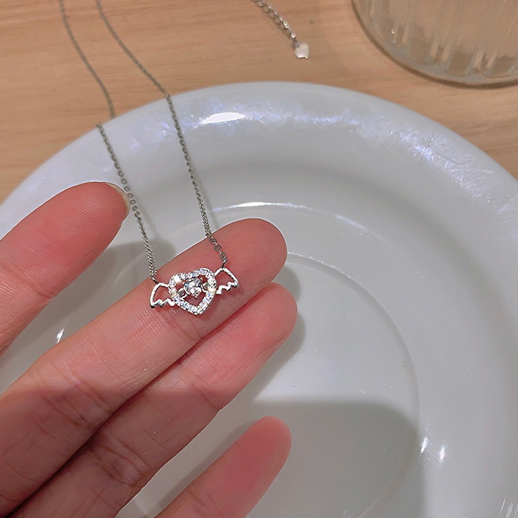 Vòng cổ Mặt Trái Tim Đôi Cánh Thiên Thần Thông Minh Thời Trang Mùa Hè Dành Cho Nữ