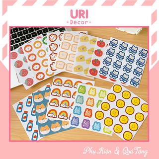 Set 2 tấm sticker hình dán decal trang trí sổ vở nhiều họa tiết ♥️ URI DECOR ♥️