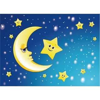 Tranh dán tường tranh dán trần nhà 3D trăng sao BINBIN TN44 (Có in theo yêu cầu)