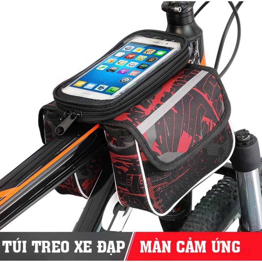 Túi treo xe đạp chống nước, Túi đeo sườn xe đạp thể thao Bikeboy 600D đựng điện thoại cảm ứng chống sốc