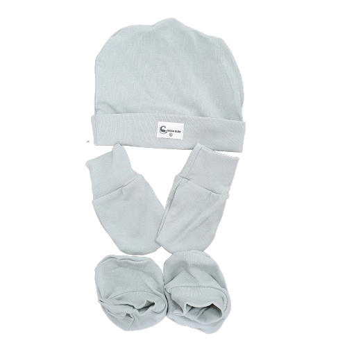 Goosekids Bao tay bao chân mũ sơ sinh cho bé | Set đồ sơ sinh newborn thu đông Vải borip dày dặn co giãn tốt
