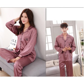 Đồ ngủ Pijama đôi Lụa cao cấp mầu đậu ( có clip + ảnh thật )
