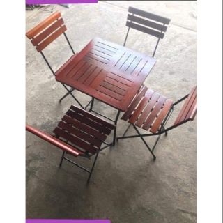 Bộ bàn ghế cà phê ngoài trời ( 1 bàn + 4 ghế ) . Mới 100% giá thanh lý