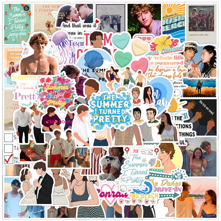 ❉ Miếng Dán Trang Trí Dòng 01 The Summer I Turned Pretty Series ❉ Bộ 60 Sticker Chống Thấm Nước Họa Tiết Doodle Hợp Thời Trang