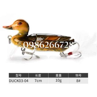 Mồi Câu Lure Hình Vịt 3D Siêu Nhạy