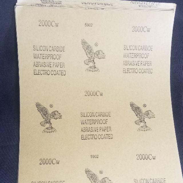 Tập 100 tờ Giấy nhám đánh bóng nhám nước #600 - #2000 thương hiệu con đại bàng Eagle