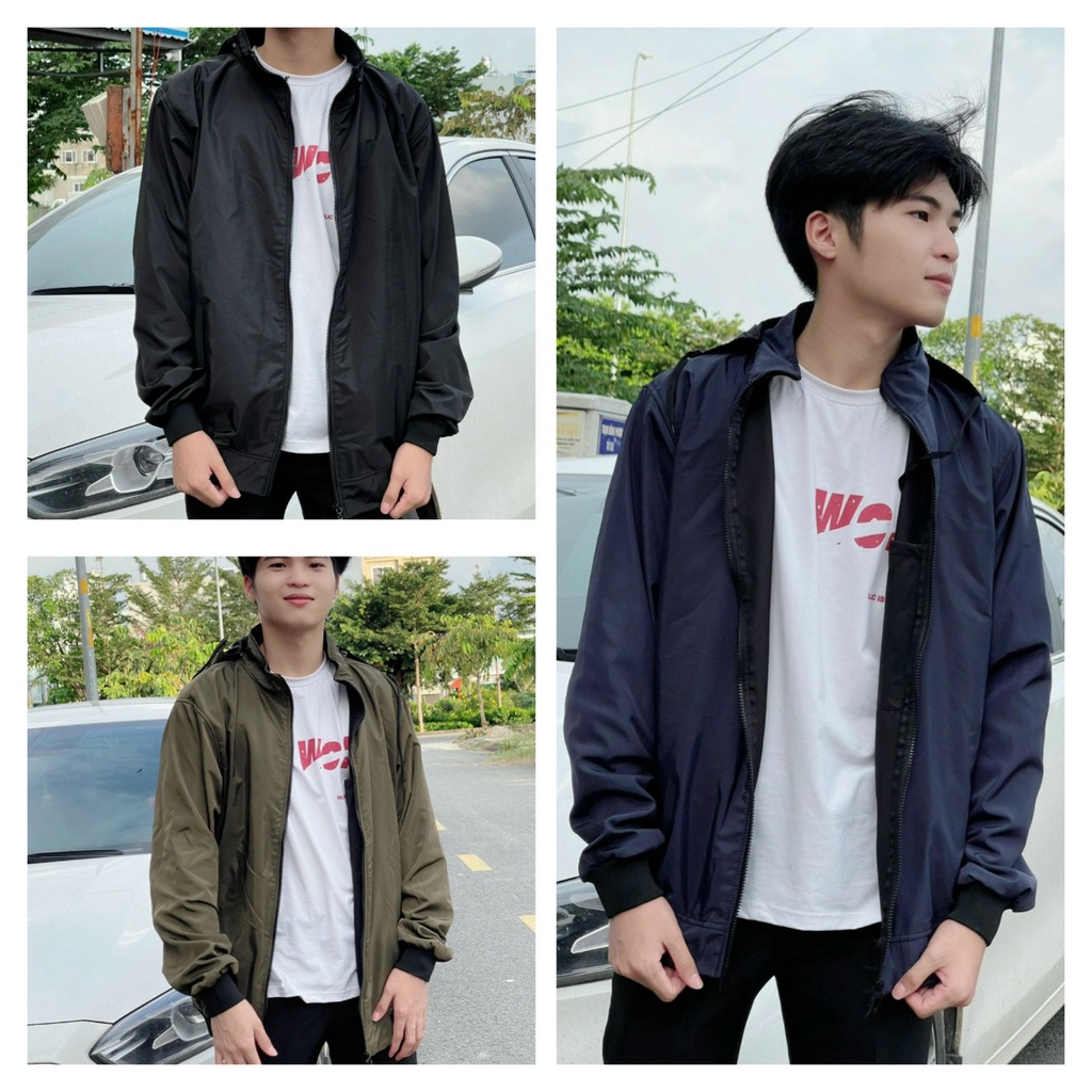 Aó Khoác Dù Nam Cao Cấp Trơn Lót Das Thiết Kế Nón Rời , Dây Kéo Sắt Có Túi Trong Rất Tiện Lợi Big Size Mẫu Mới Ra Lò Đượ