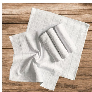 Khăn trắng cotton kích thước 28x28, khăn vuông trắng cao cấp dùng lau đa năng, phục vụ nhà hàng.