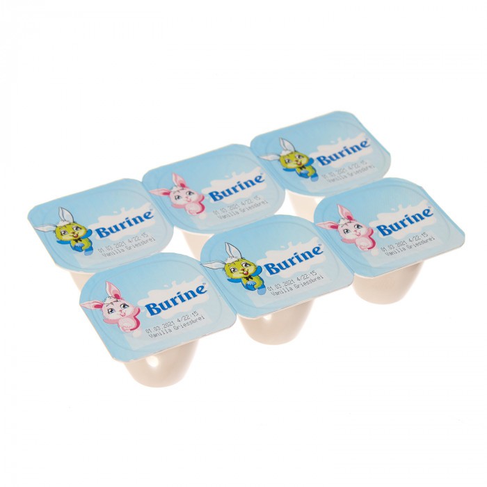 Cháo sữa và Pudding Burine dạng hũ vị vani / bích quy (lốc 6 hộp x 50g) hàng tặng không bán