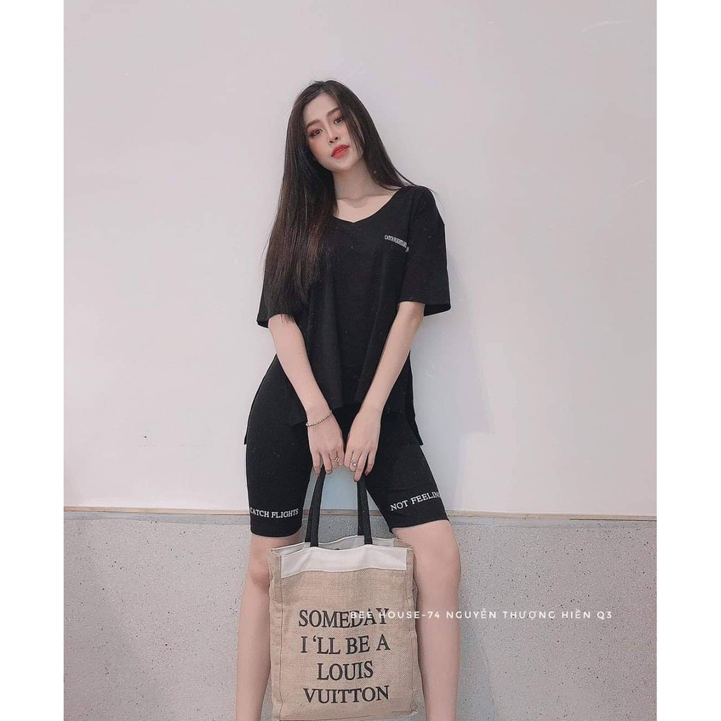 Đồ bộ cổ tim,  chất liệu vải thun Cotton 100%, 3 size, 45-80kg vừa, 675 | BigBuy360 - bigbuy360.vn