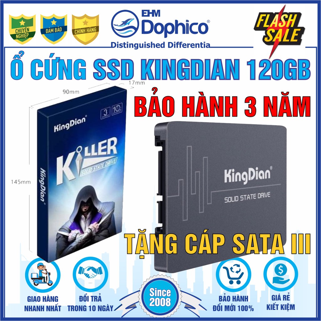Ổ cứng SSD KingDian 120GB Sata3 CHÍNH HÃNG Bảo hành 3 năm SSD 120GB Tặng thumbnail