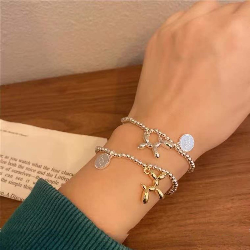 Vòng tay nữ dễ thương đơn giản với vòng đeo tay thời trang đính cườm bạc Vòng tay quyến rũ