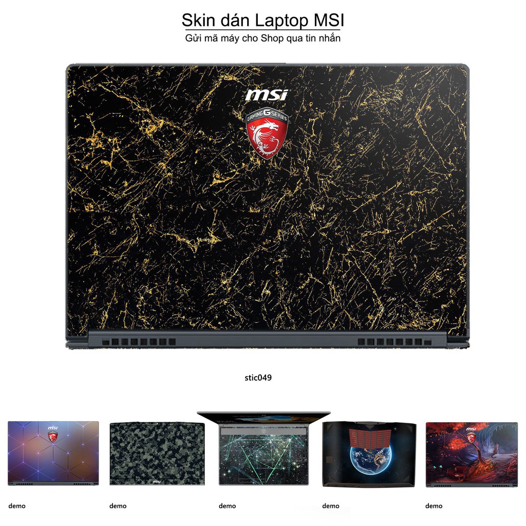 Skin dán Laptop MSI in hình hoa văn sticker - stic049 (inbox mã máy cho Shop)
