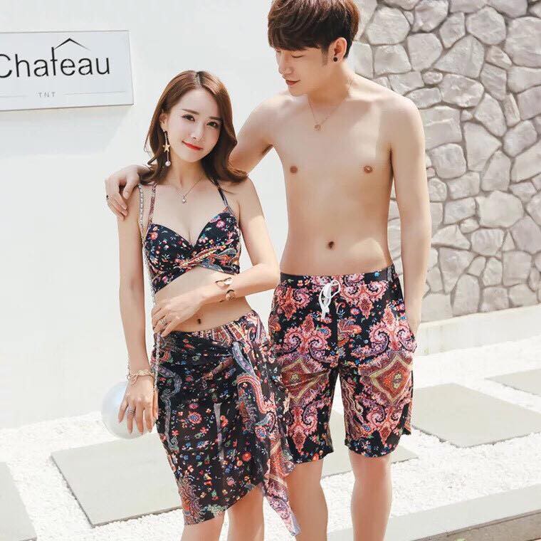 Bộ bơi chi đen và đỏ 3 chi tiết | BigBuy360 - bigbuy360.vn