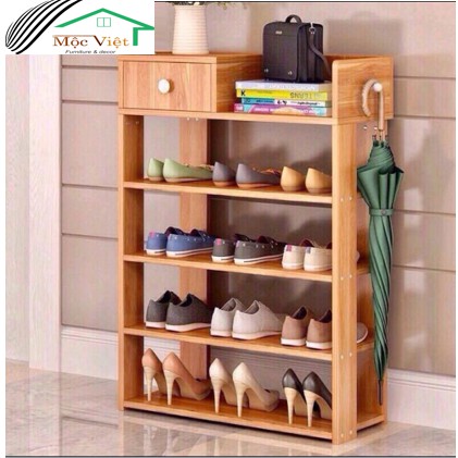 tủ giầy gỗ - kệ giầy gỗ 5 tầng đa năng gỗ ép cao cấp