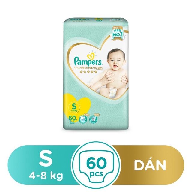 Tã dán pampers nhật bản nb66/s60/m48/l40