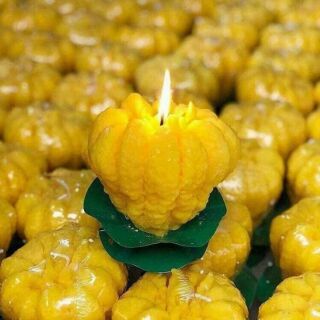 Nến sáp phật thủ em về 2 mẫu đế sắt và đế sứ