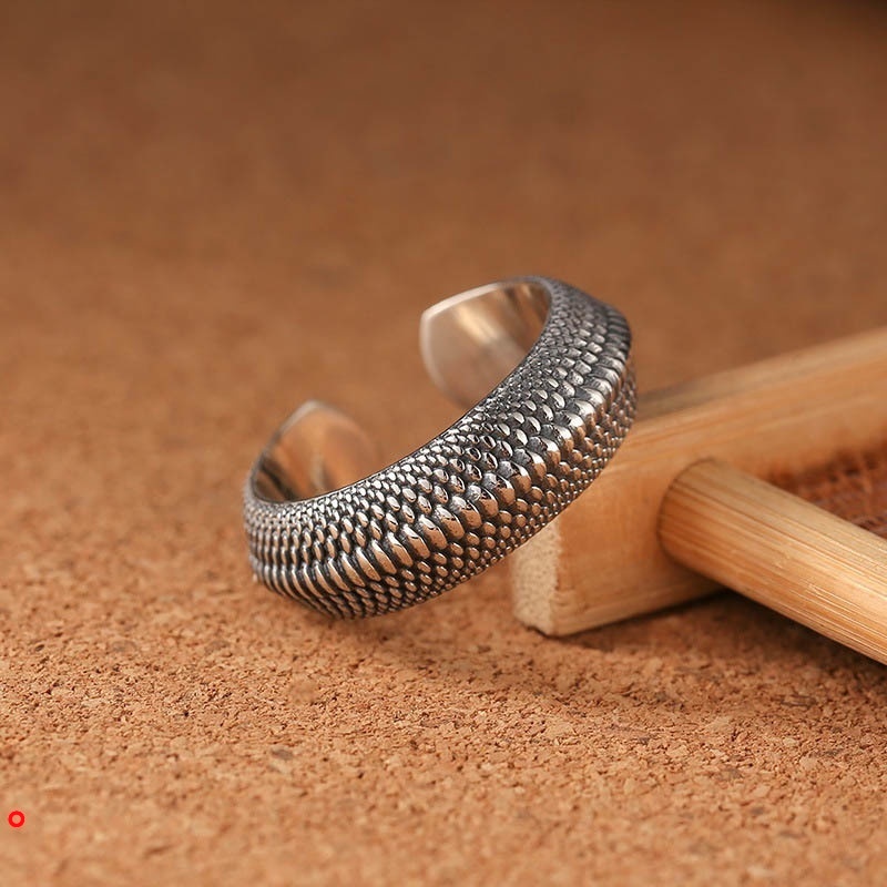 Nhẫn đeo tay họa tiết vảy rồng phong cách hip hop thời trang cá tính cho nam