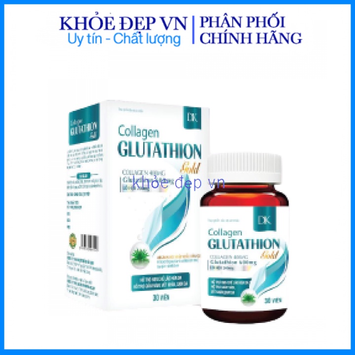 Viên uống trắng da, giảm lão hóa , chống nám tàn nhang Collagen Glutathion hộp trắng 30 viên