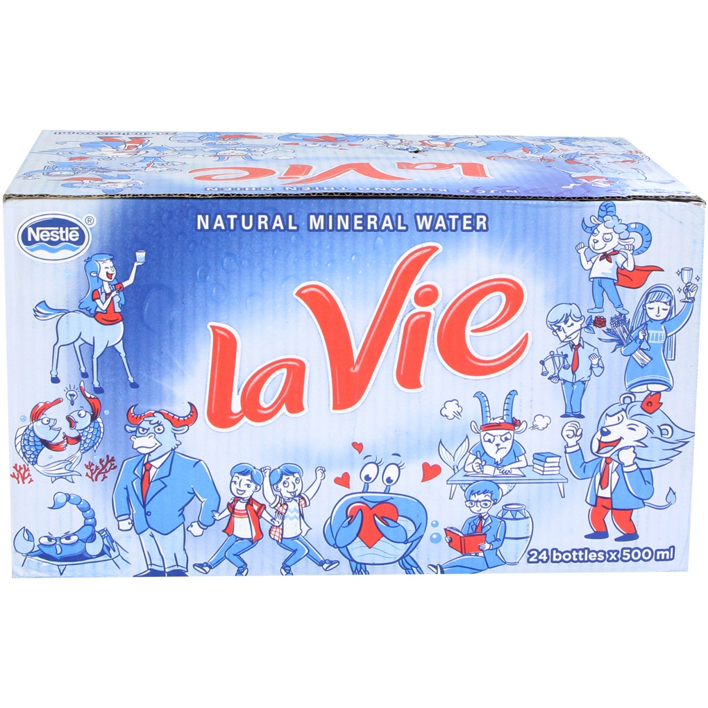 Thùng 24 chai nước khoáng Lavie 500ml