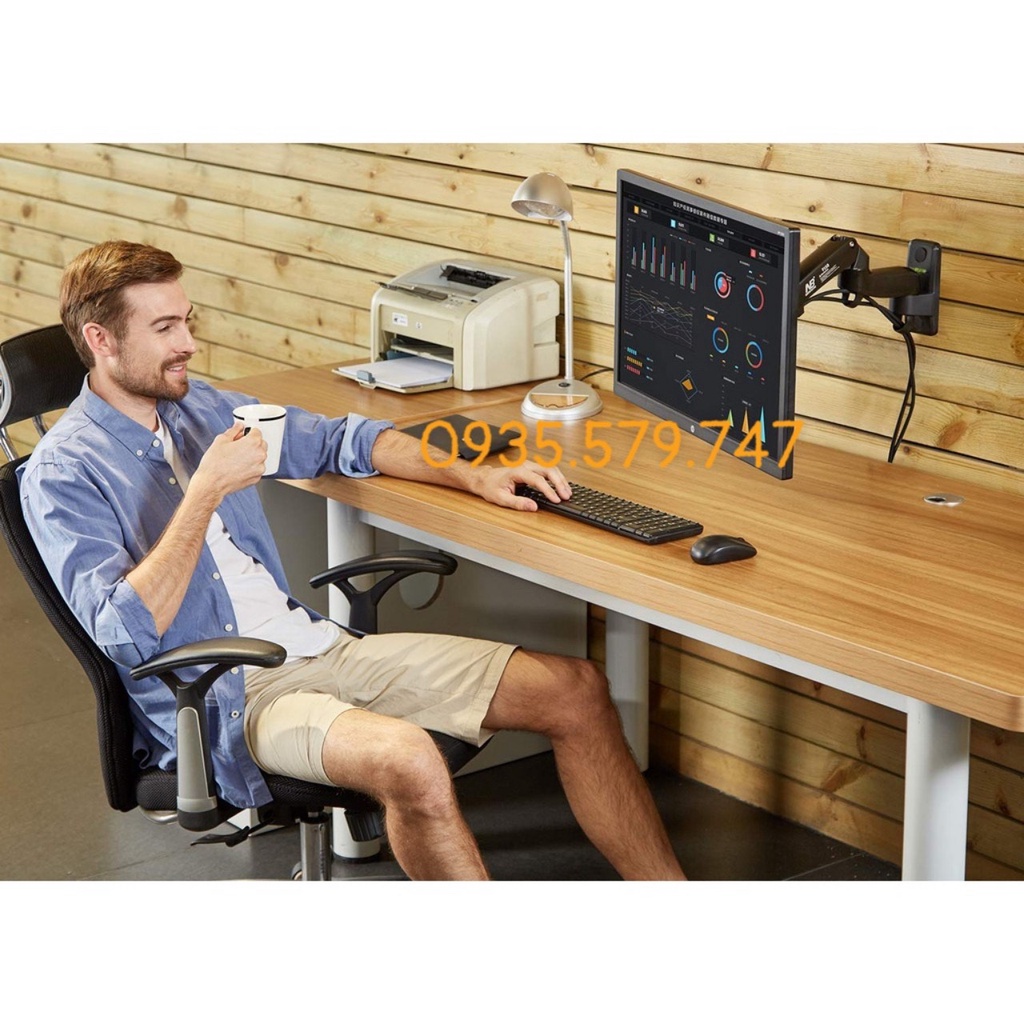 Giá treo tivi nhập khẩu đa năng nâng lên hạ xuống NB F150 17-35 inch - xoay màn hình 360 độ