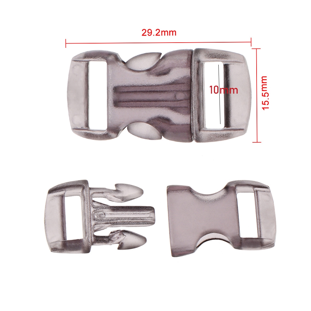 Set 4/8/12/20 Vòng Tay Paracord Bằng Nhựa Trong Suốt 3/8&quot; 10mm