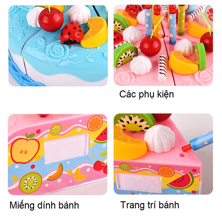 Mô hình bánh sinh nhật đồ chơi trẻ em mô hình lắp ghép 37 chi tiết