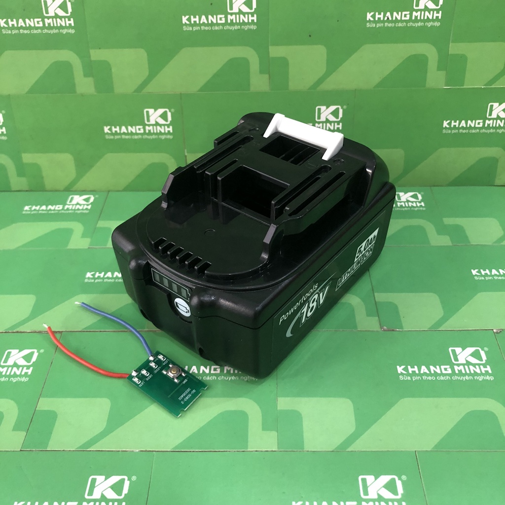 Led báo pin Makita vỏ Zin và Adaptor 4S 14.4V và 5S 18V 21V, 4 led ngang