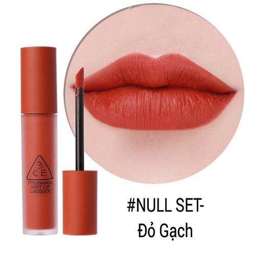 Son Kem Lì 3CE Soft Lip Lacquer null set đỏ gạch