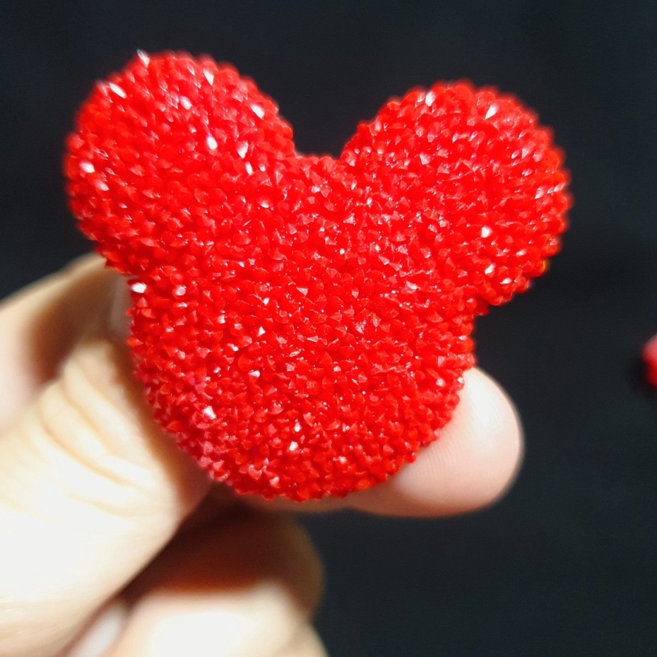[Mickey 3d] Nút gắn hkdesign/ phụ kiện trang trí giày dép có lỗ mẫu hình mickey size to loại cứng