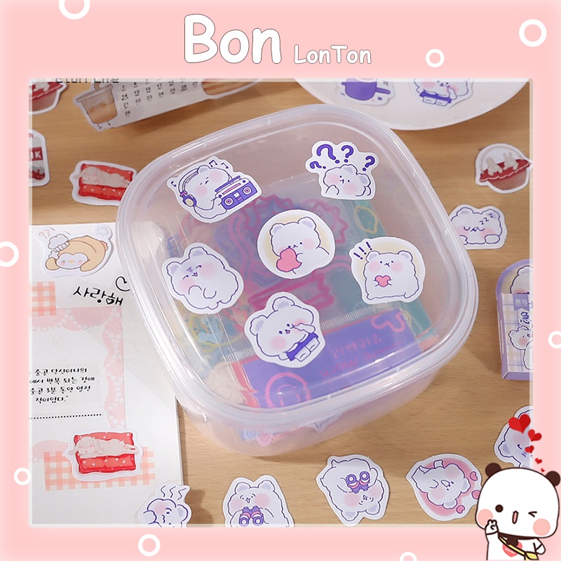 Sticker cute chống nước, hình dán mũ bảo hiểm, laptop, điện thoại, vali, sổ phong cách Hàn Quốc