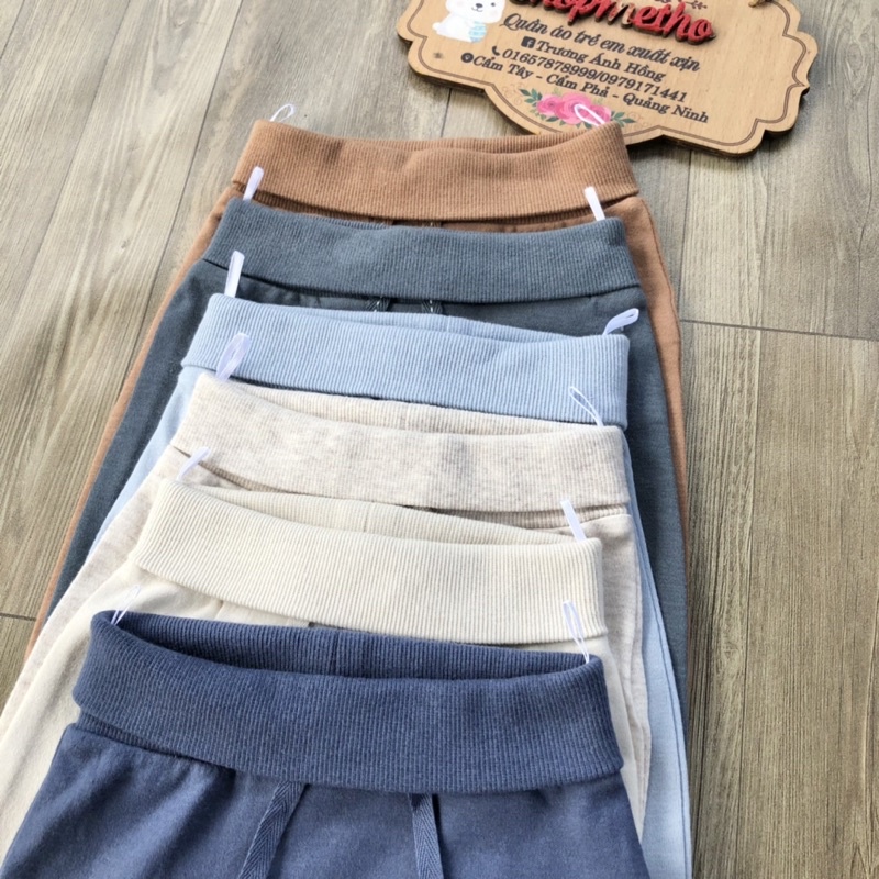 Quần dài cạp cao đũng rộng cho bé trai bé gái, quần dài chất cotton xuất dư-Amystore