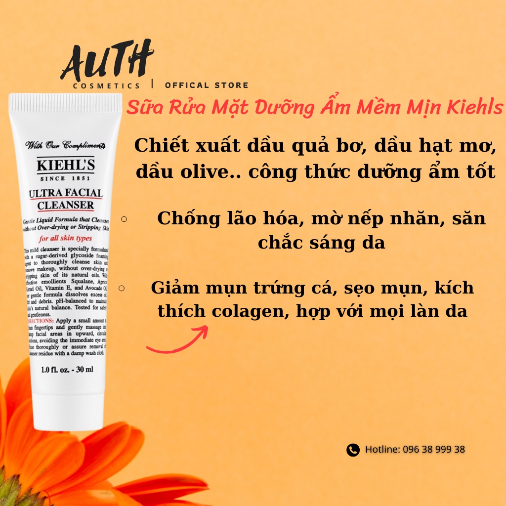 Bộ dưỡng da KIEHLS ULTRA FACICAL MINI Bộ chăm sóc da mặt không cồn dịu nhẹ phù hợp cả da nhạy cảm