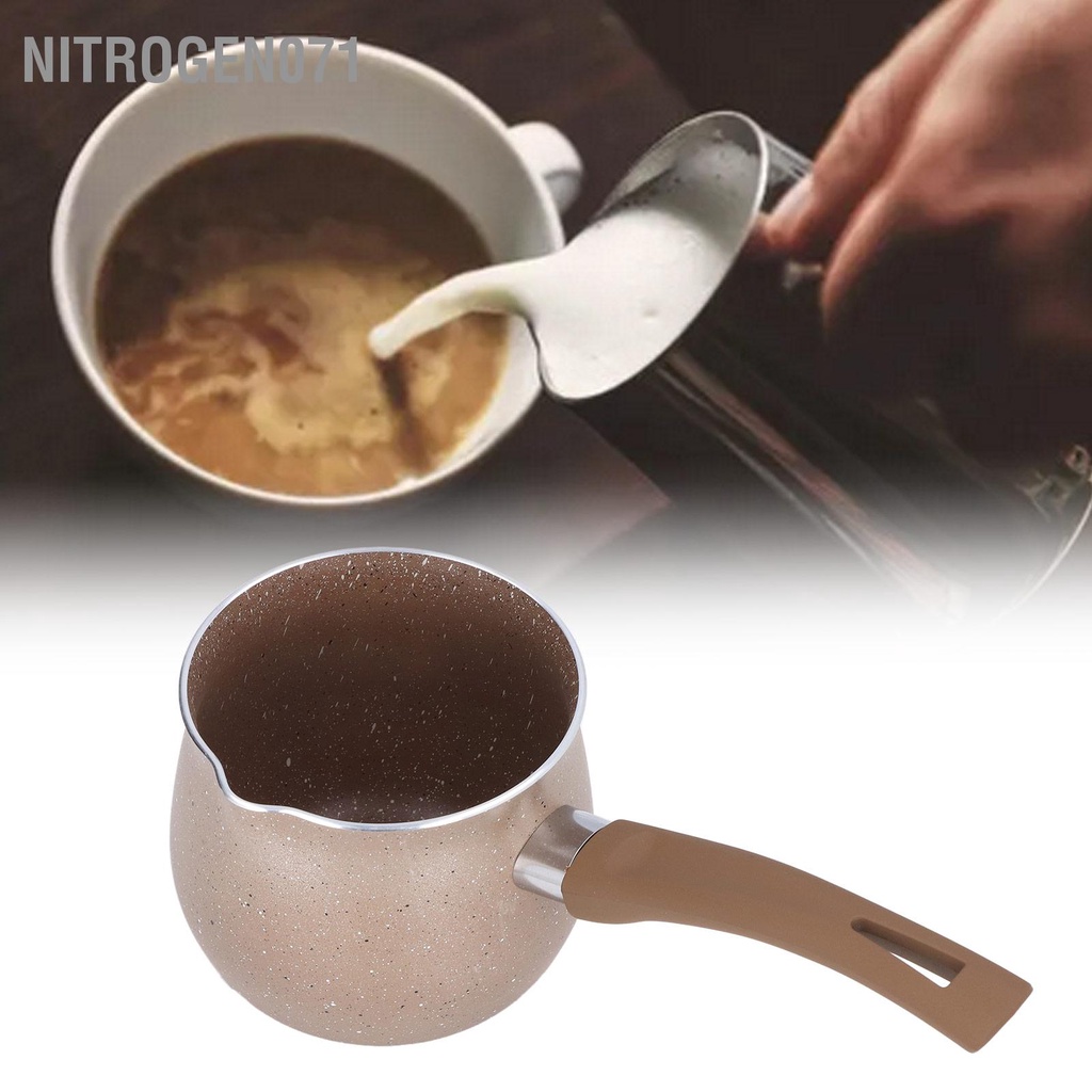 Nồi mini đun sữa cà phê có tay cầm chống tràn tiện dụng - không dính chống đóng cặn để nấu ăn Nitrogen071