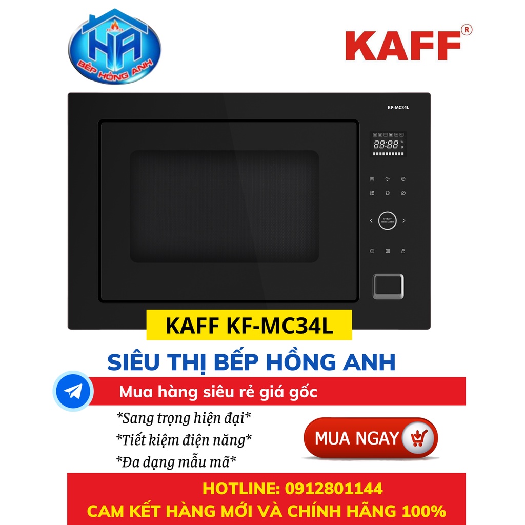 Lò Vi Sóng Điện Tử KAFF KF-MC34L Nhập Khẩu Châu Âu- Âm Tủ Và Có Nướng - Hàng Chính Hãng