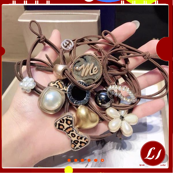 Set 2 Chun tóc nữ ĐÍNH NƠ phong cách Hàn Quốc sang chảnh, siêu đẹp/ thun buộc tóc- Ngẫu nhien