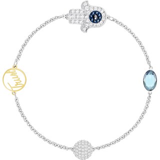 Vòng tay SWAROVSKI Bạc Ý 925 Charm Bàn Tay Đá Xanh