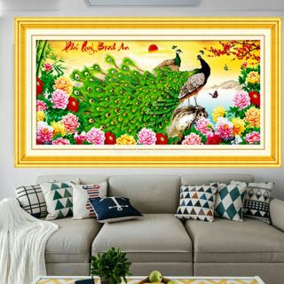 Tranh đính đá Phú Quý Bình An 113x55cm LV137