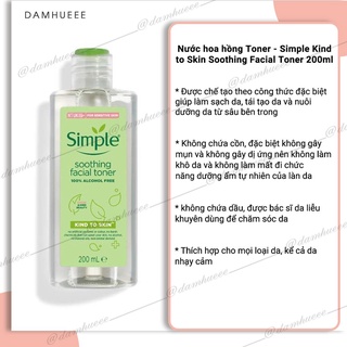 TONER SIMPLE KIND TO SKIN SOOTHING FACIAL 200ML