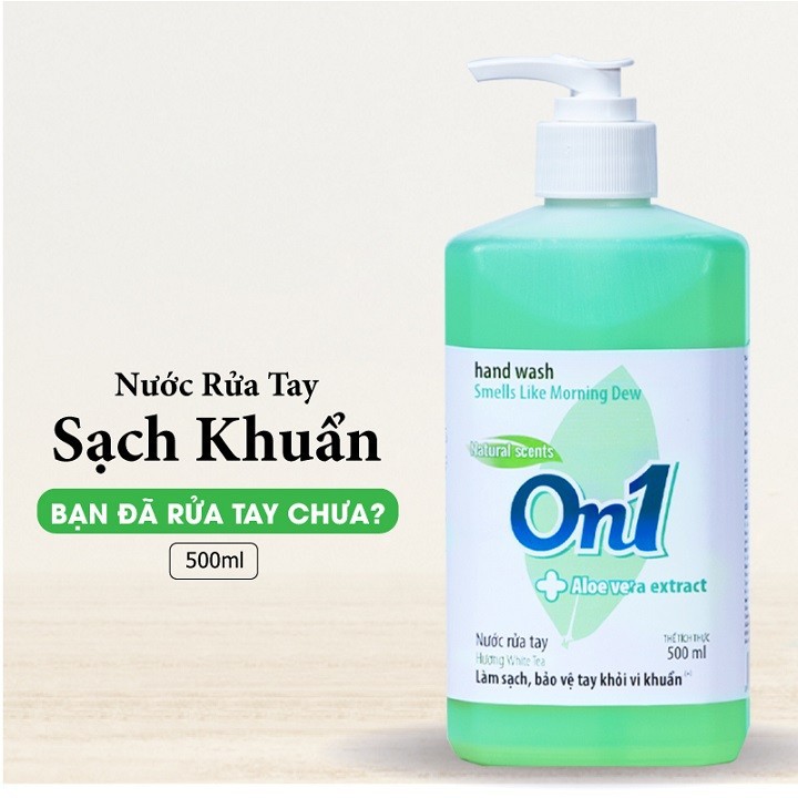 [Mã FMCGM25 - 10% ĐH 150K] COMBO 2 chai Nước rửa tay sạch khuẩn On1 500ml hương Chanh YUZU và White Tea